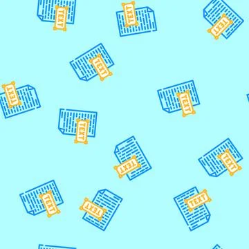 Text document natural language processing nlp vector seamless pattern Stock Illustration
