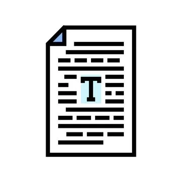 Text document nlp color icon vector illustration Stock Illustration