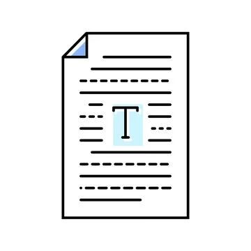 Text document nlp color icon vector illustration Stock Illustration