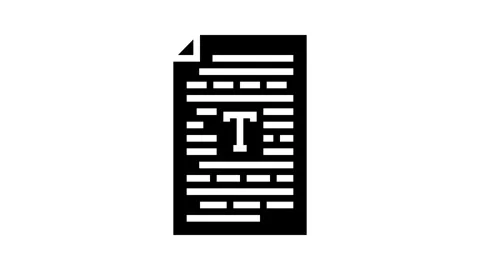 Text document nlp glyph icon animation Stock Footage 326145137