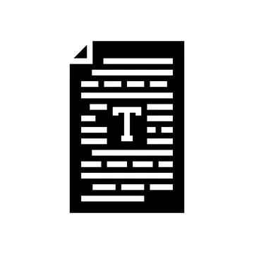 Text document nlp glyph icon vector illustration Stock Illustration