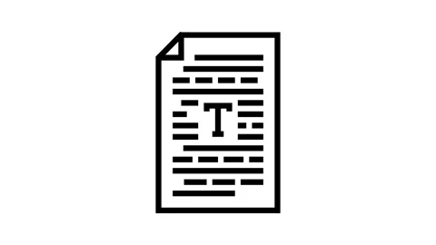 Text document nlp line icon animation Stock Footage 326125377