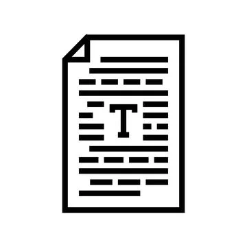 Text document nlp line icon vector illustration 스톡 일러스트