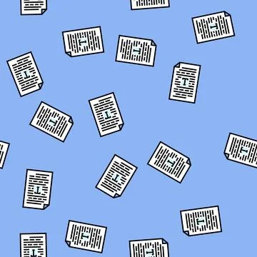 Text document nlp vector seamless pattern Stock Illustration