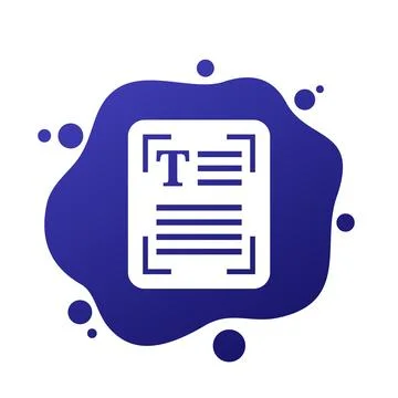Text, document scan icon, character recognition vector イラスト素材