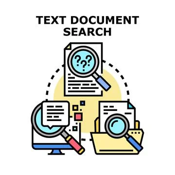 Text document search concept vector illustration Stock Illustration