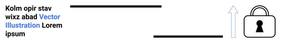 Text Document with Security Icon and Upward Arrow Illustrating Data Encryptio Stock Illustration