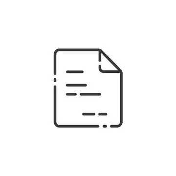 Text document thin line icon. Paper with content. Invoice. Outline commerce v Stock Illustration