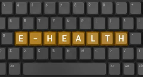 Text e-health 库存插图