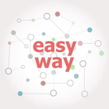 Text Easy way. Social concept . Connected lines with dots. Stock Illustration