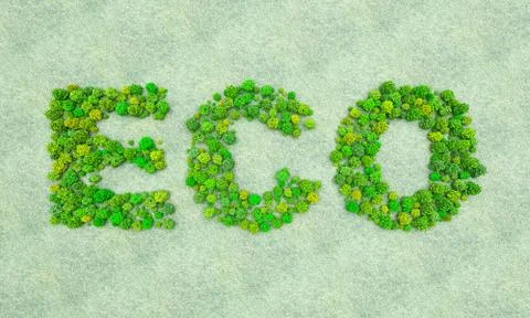 Text eco from green trees Stock Illustration