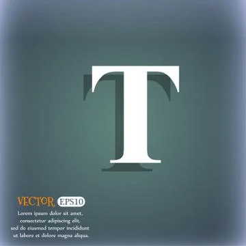 Text edit icon sign. On the blue-green abstract background with shadow and sp Illustrazione stock