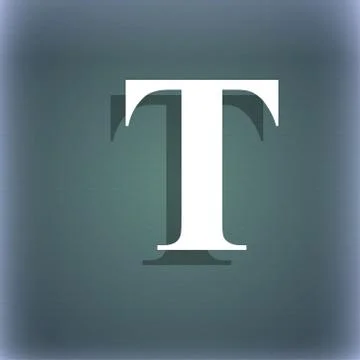 Text edit icon sign. On the blue-green abstract background with shadow and space Illustrazione stock