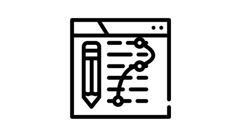 Text edit seo optimization black icon animation Stock Footage 156654528