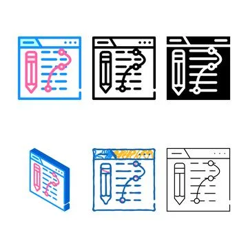 Text edit seo optimization color icon vector series Stock Illustration