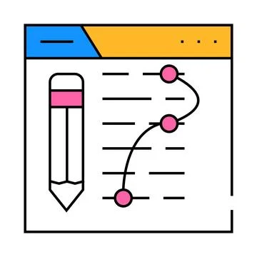 Text edit seo optimization icon color illustration Stock Illustration