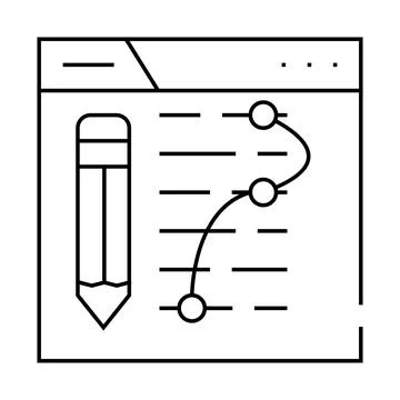 Text edit seo optimization line icon vector illustration イラスト素材