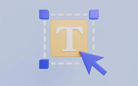Text editing and typography adjustments, Selection frame with a bold T Stock-Illustration