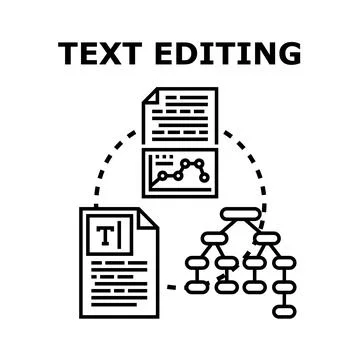 Text editing concept with document and data processing イラスト素材