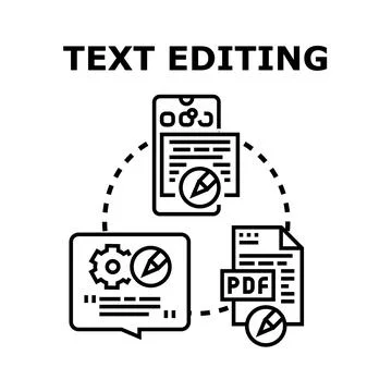 Text editing concept with mobile and document Stock Illustration