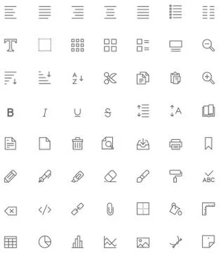 Text editing icon set Stock Illustration