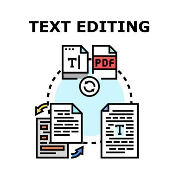 Text editing process with document and file conversion Stock Illustration