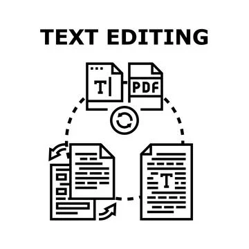 Text editing process with document and file conversion Stock Illustration