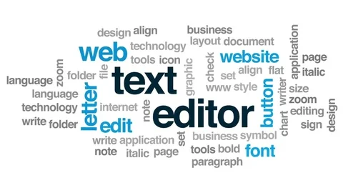 Text editor animated word cloud, text design animation. Stock Footage 79038262