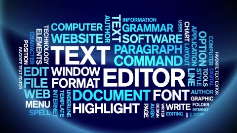 Text Editor animated word cloud,animation tag kinetic typography seamless loop. Video stock 301421359