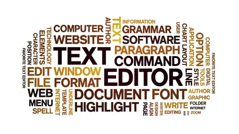 Text Editor animated word cloud,animation tag kinetic typography seamless loop. Stock Footage 301574461