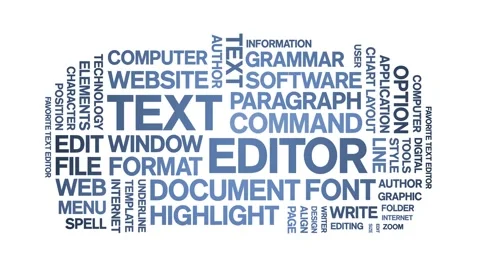 Text Editor animated word cloud,animation tag kinetic typography seamless loop. Stock Footage 301574559
