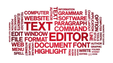 Text Editor animated word cloud,animation tag kinetic typography seamless loop. Stock Footage 301574584