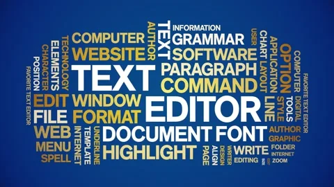 Text Editor animated word cloud,animation tag kinetic typography seamless loop. Stock Footage 301575245