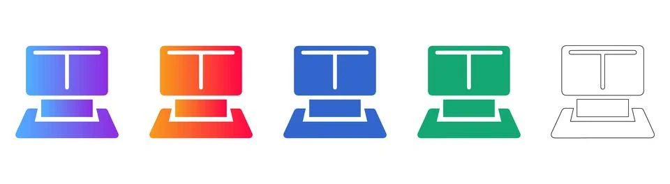 Text Editor Desktop Icons Stock Illustration