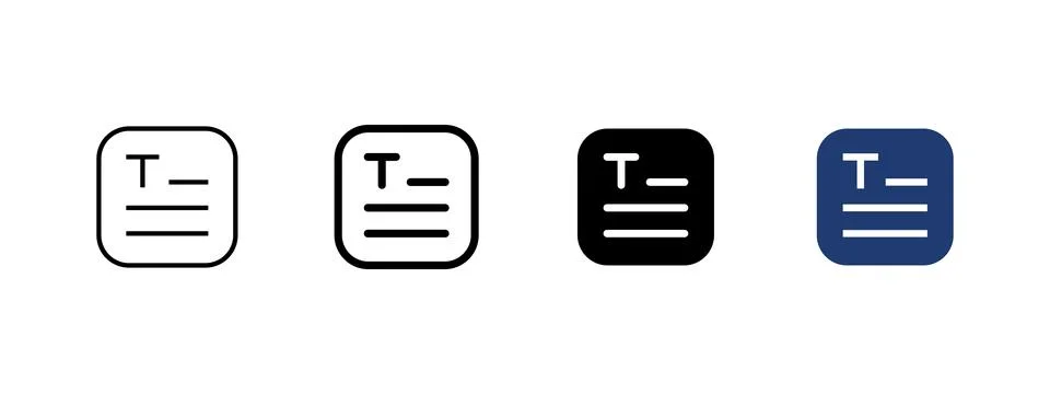 Text editor icon. Symbol of a digital text editing application or document .. 库存插图