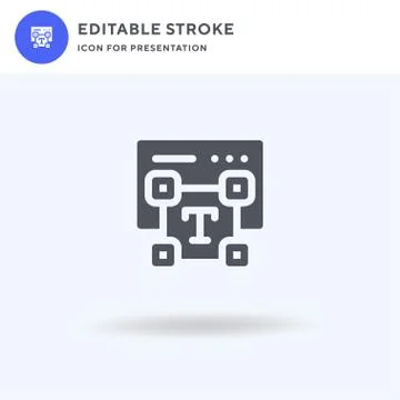 Text Editor icon vector, filled flat sign, solid pictogram isolated on white Illustrazione stock