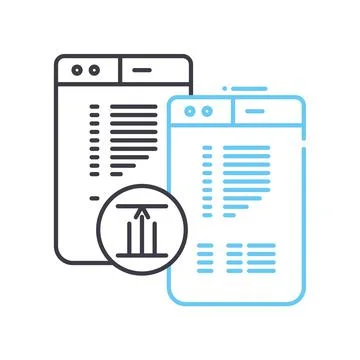 Text editor plugins line icon, outline symbol, vector illustration, concept sign Stock Illustration