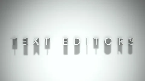 Text editors 3D title animation white text on a white background Stock-Footage 299647779