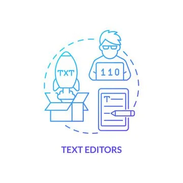 Text editors blue gradient concept icon Stockillustratie