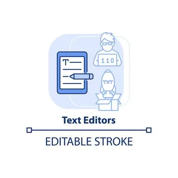 Text editors light blue concept icon Stockillustratie