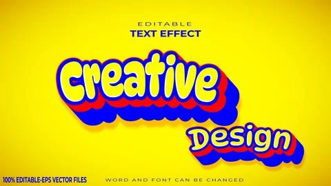 Text effect Creative Design Yellow Liquid Template Stock Illustration