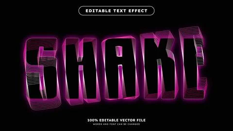 Text Effect Dynamic Shake Motion Vector Editable Text Effect Template Stock Illustration
