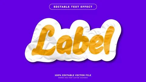 Text Effect Editable with with crumpled paper style text effect editable Stock Illustration