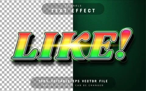 Like text effect editable Stock Illustration