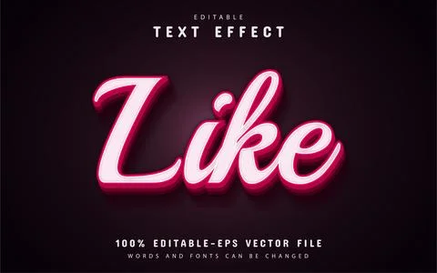 Like text effect editable Stock Illustration