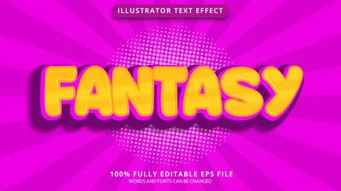 Text effect fantasy editable Stock Illustration