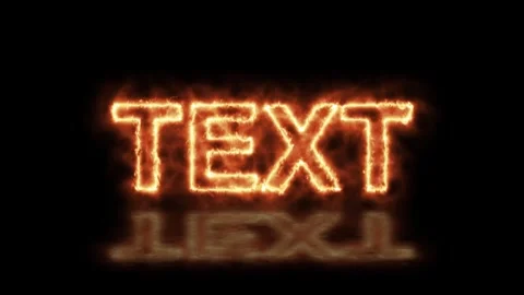Text effect with flames burning animation isolated on Black Background Video stock 321197800