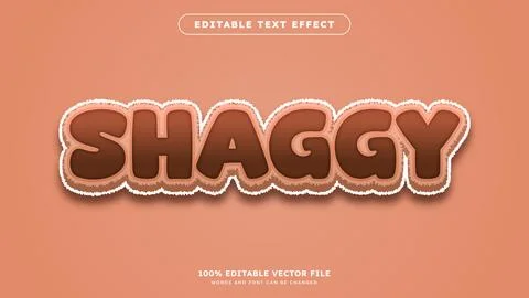 Text Effect Fur Brown Vector Fully Editable Text Effect Stockillustratie