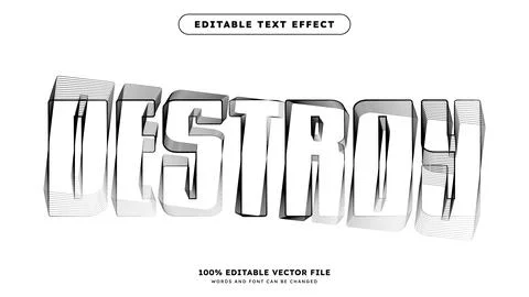 Text Effect Shake Motion Editable Text Effect Template Stock Illustration
