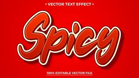 Text Effects 3D Spicy, Editable Text Style Stock Illustration